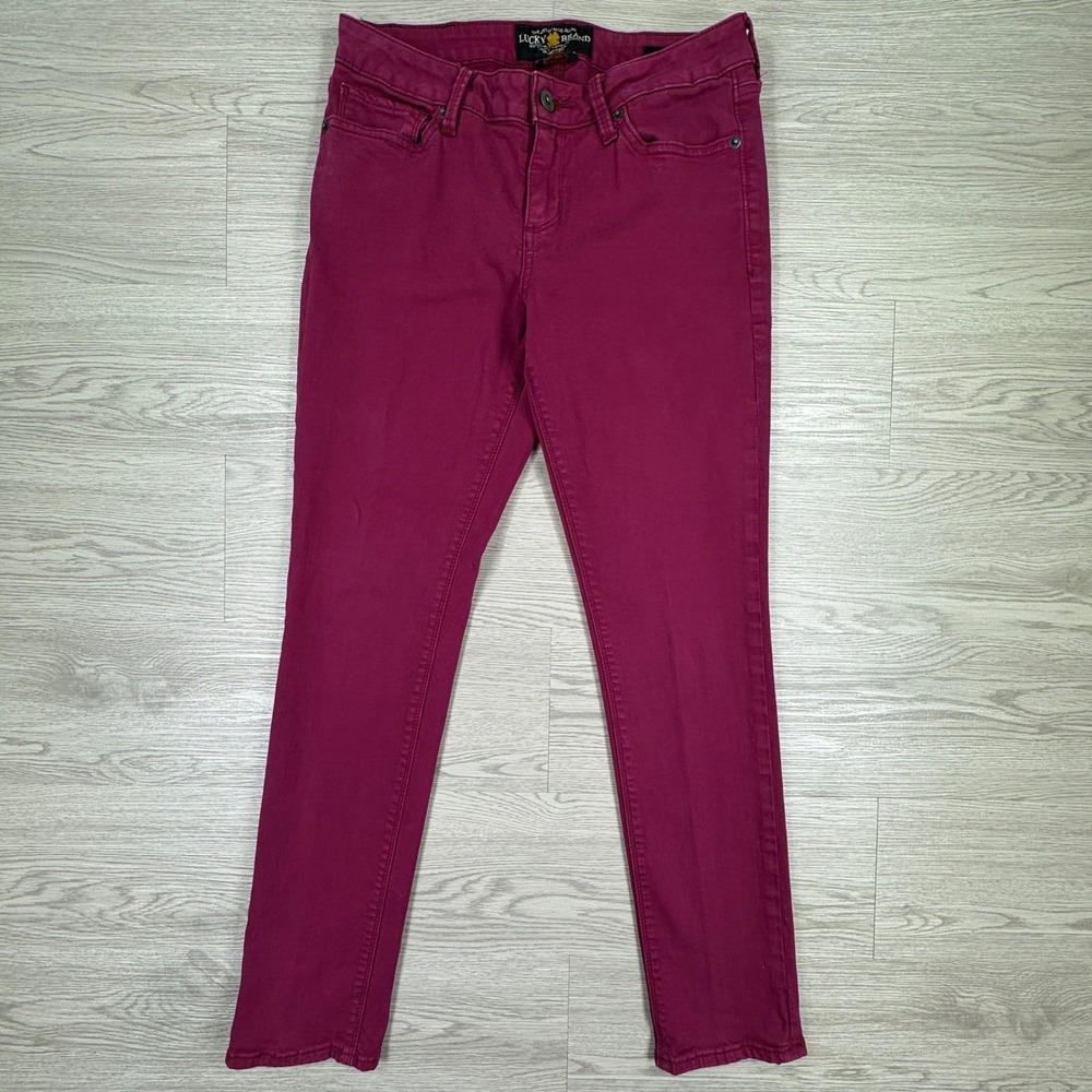 Lucky Brand Womens Jeans Lolita Skinny Magenta Size 6/28 Stretch Denim Pants Y2K